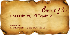Csiffáry Árpád névjegykártya