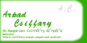 arpad csiffary business card